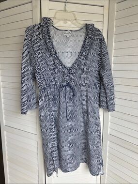 Mudpie Navy & White Patterned Women's Dress/ Cover Up